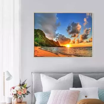 Алмазная картина Пейзаж Круглый Кристалл Вышивка крестиком Картина Алмазная вышивка Украшение дома 20X30CM