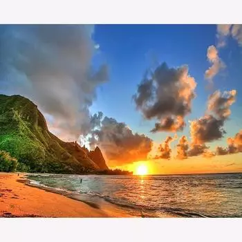 Алмазная картина Пейзаж Круглый Кристалл Вышивка крестиком Картина Алмазная вышивка Украшение дома 20X30CM