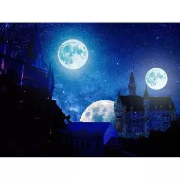 Алмазная картина Пейзаж Лунный замок Алмазная вышивка Пейзаж Мозаика Алмазные обои Изображение 20X30CM