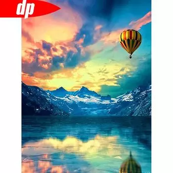 Алмазная картина Пейзаж Воздушный шар Алмазная вышивка Мозаика Изображение 20X30CM