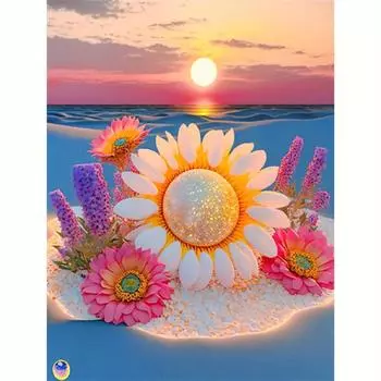 Алмазная картина Пейзаж Закат Вышивка крестом Подсолнух Мозаика Ручная работа Картина Стразы Настенный декор 30x40 см/12x16 дюймов 30x40cm NO Frame