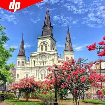 Алмазная картина Пейзаж Замок Полный круглый Мозаика 5D DIY Алмазная вышивка Картина 30x30CM