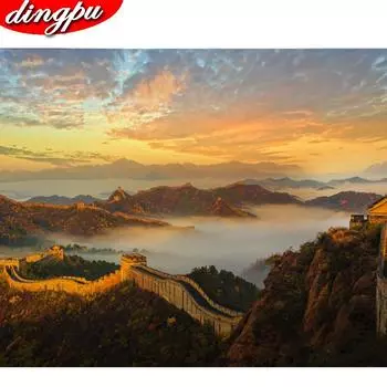 Алмазная картина Пейзаж Зимняя Алмазная вышивка Снег Полный круглый горный хрусталь Мозаика Вышивка крестиком Украшение дома 20X30CM