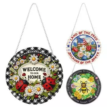 Алмазная картина, подвесной знак, «Ловец солнца», приветственный знак, хрустальная живопись, украшения