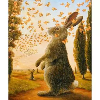 Алмазная картина, полная дрель, алмазная картина, кролик, стразы, вышивка крестиком, домашний декор 20X30CM