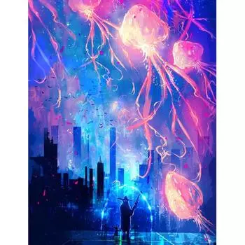 Алмазная картина Полная дрель Круглая алмазная вышивка Украшение дома Алмазное искусство 20X30CM