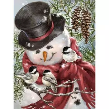 Алмазная картина, полная дрель, набор для алмазной живописи YEESAM ART Snowman 5D DIY