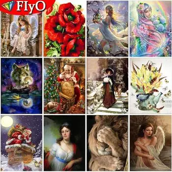 Алмазная картина, полная дрель, рисунок, пейзаж, стразы, 5D, сделай сам, алмазная вышивка, вышивка крестиком, мозаика с животными, набор для рукоделия Full Round 20X30CM красный
