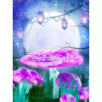 Алмазная картина, полная дрель, сделай сам, алмазная вышивка, мультяшный гриб, вышивка крестом 20X30CM