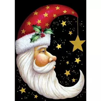 Алмазная картина, полная дрель, YEESAM ART, Рождественские украшения, Луна, Санта-Клаус, 5D DIY, набор для алмазной живописи