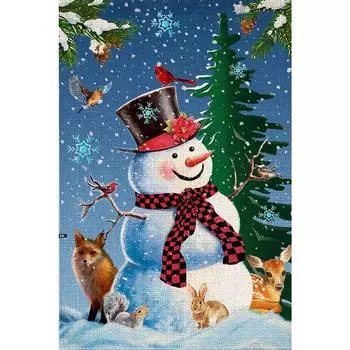 Алмазная картина, полная дрель, YEESAM ART, рождественские украшения, снеговик, 5D DIY, набор для алмазной живописи