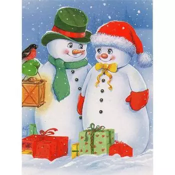 Алмазная картина, полная дрель, YEESAM ART, снеговик, рождественские украшения, 5D DIY, набор для алмазной живописи