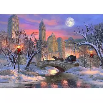 Алмазная картина, полная дрель, зимний снежный пейзаж, картины, стразы, Алмазная вышивка, вышивка крестом 20X30CM