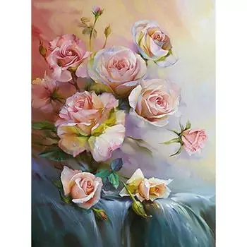 Алмазная картина, полная круглая Алмазная мозаика, цветочные картины из стразов, Алмазная вышивка, вышивка крестиком, цветы 20X30CM