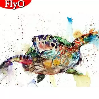 Алмазная картина, полная круглая квадратная абстрактная Алмазная вышивка животных, черепаха, картины из стразов, мозаика, ремесло Full Round (20X30CM)