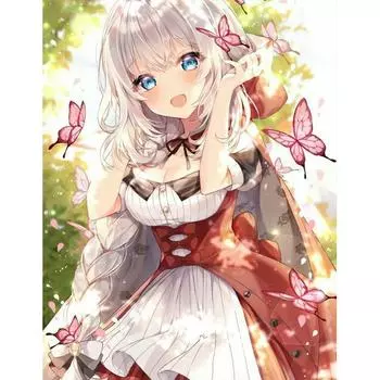 Алмазная картина, полная круглая мультяшная Алмазная мозаика, художественная краска с бриллиантами, Алмазная вышивка, горный хрусталь, картина 20X30CM