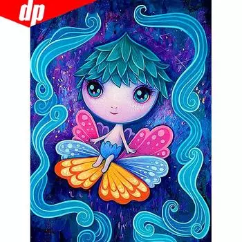 Алмазная картина Полная круглая вышивка Мультфильм Алмазная вышивка Природа Портрет Стразы Картины 20X30
