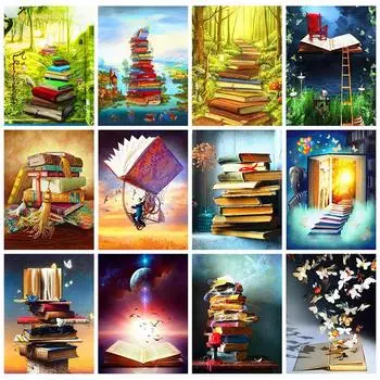 Алмазная картина, полная квадратная/круглая, Новое поступление, книга, фотографии из страз, 5D DIY, алмазная вышивка, мультяшная мозаика, настенное искусство Full Round 20X30CM красный