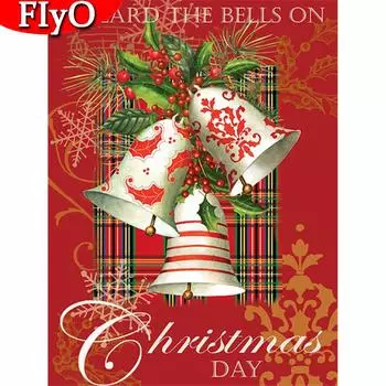 Алмазная картина, полная квадратная Рождественская Новое поступление, Алмазная вышивка, колокольчик, горный хрусталь, картина, подарок ручной работы Full Round (20X30CM)