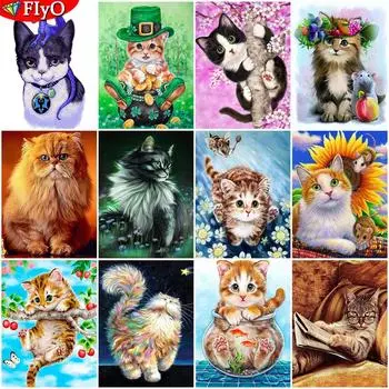 Алмазная картина, полный цветок, дерево, кошка, 5D DIY, Алмазная вышивка, полный набор, распродажа, вышивка крестом, стразы, мозаика, ремесло Full Round 20X30CM красный