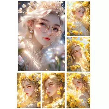 Алмазная картина полный круг квадратный цветок фея 5DDiy новелла мозаика вышивка мультфильм девушка вышивка крестом набор для украшения дома Full Round 20x30CM
