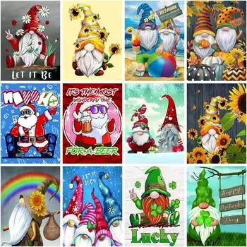 Алмазная картина, полный круглый/круглый Санта-Клаус, Алмазная мозаика, мультфильм 5d, сделай сам, алмазная вышивка, рождественские подарки, Рин Full Round 20x30CM