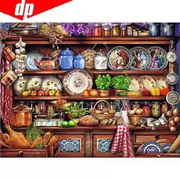 Алмазная картина Полный круглый пейзаж Алмазная мозаика Живописные стразы Картины Алмазная вышивка 20X30