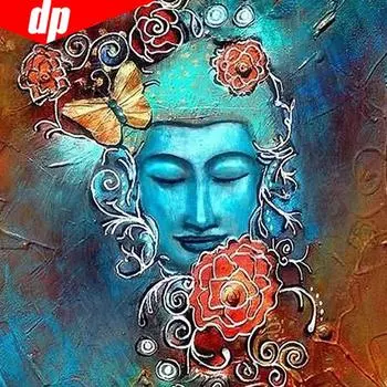 Алмазная картина Полный круглый Прибытие Будда Алмазная вышивка Иконы Алмаз 30x30