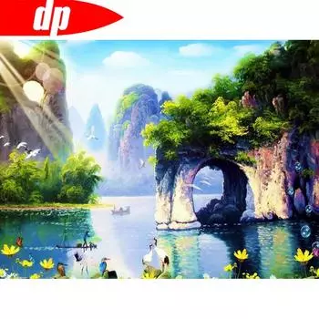 Алмазная картина Полный круглый живописный 5d Алмазная вышивка Природа Аксессуары для украшения дома 20X30CM