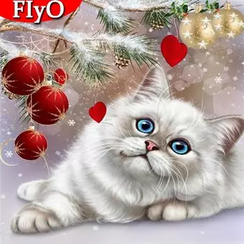 Алмазная картина полный квадратный кот Новое поступление горный хрусталь картина Алмазная вышивка животное Рождественский подарок Full Round 30x30CM