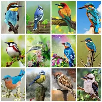 Алмазная картина, птица, дерево, домашний декор, Алмазная вышивка, мозаика с изображением животных, вышивка крестом, наклейка на стену Full Round 20x25CM