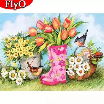 Алмазная картина, птица, животное, полный квадратный круглый набор для рукоделия, алмазная вышивка, цветок, мозаика, сапоги, художественный горный хрусталь, домашний декор Full Round (20X30CM)