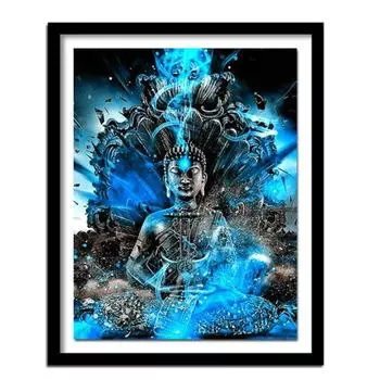 Алмазная картина религиозная статуя Будды Алмазная мозаика картина полный круглый алмаз алмазное украшение подарок 30*40CM белый