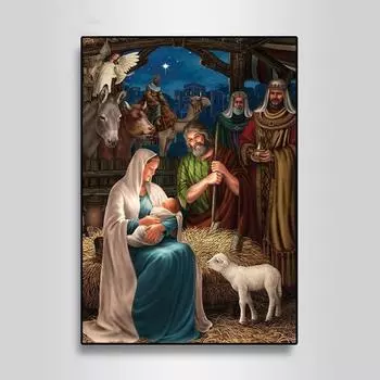 Алмазная картина Религия Ручная работа Подарок Мозаика Девы Марии Вышивка Алмазное искусство Домашний декор 20X30CM