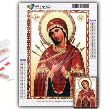 Алмазная картина Религия Вышивка Крестом Горный хрусталь Домашний декор Full Round 20X30CM