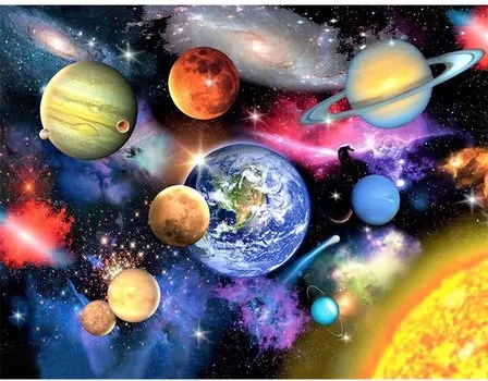 Алмазная картина Reofrey, алмазное искусство, вышивка крестом, планета, набор для ручной работы, полный набор для поделок из бисера, домашний ресторан, стразы, настенное украшение для дома