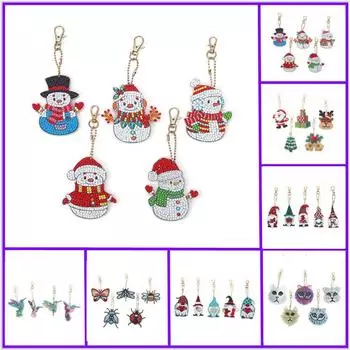 Алмазная картина Рождественская серия Брелок DIY Сумка Кулон Ювелирные изделия ручной работы Мини-украшение AA911