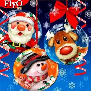 Алмазная картина Рождество Санта-Клаус полная квадратная вышивка крестиком Алмазная вышивка Пейзаж Снеговик ремесленный комплект настенное искусство Full Round 30x30CM