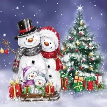 Алмазная картина Рождество, YEESAM ART Рождественские украшения Рождественская елка Снеговик 5D DIY Набор для алмазной живописи