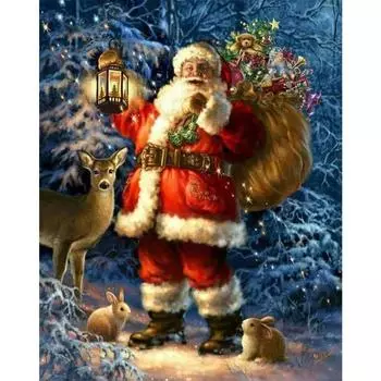 Алмазная картина Рождество, YEESAM ART Рождественские украшения Снеговик Санта-Клаус 5D DIY Набор для алмазной живописи