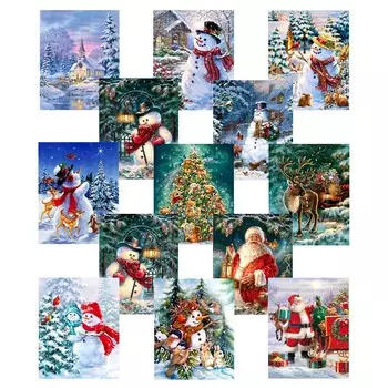 Алмазная картина Рождество, YEESAM ART Снеговик Рождественские украшения Елка Санта-Клауса 5D DIY Алмазное искусство