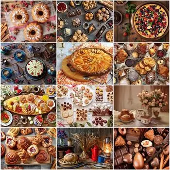 Алмазная картина ручной работы Сладкая еда Полный круглый Алмазная вышивка Мозаика Крест Декор для дома Full Round 20x30CM