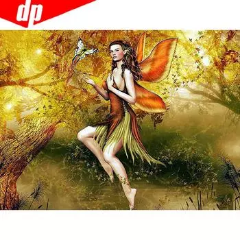 Алмазная картина с круглыми камнями для девочек, новая алмазная вышивка Fairy Diamond 20X30