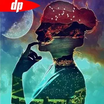 Алмазная картина с круглыми камнями Фэнтезийная алмазная вышивка Полный дисплей Живописное алмазное искусство 30x30CM