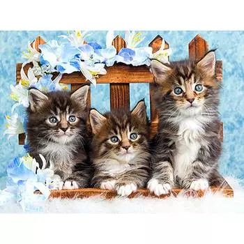 Алмазная картина с круглыми камнями, изображения животных со стразами, новая Алмазная вышивка Кот