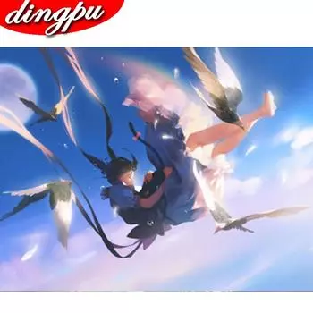 Алмазная картина с круглыми стразами Американская карта Алмазная мозаика Алмазная вышивка Мультфильм Флаг Алмазная картина 20X30CM