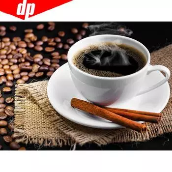 Алмазная картина с круглыми стразами, кофе, алмазная вышивка на фото, мультяшные камни, домашний декор 20X30CM