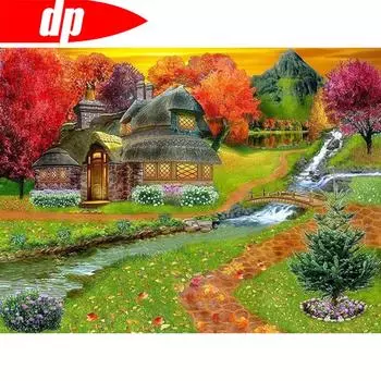 Алмазная картина с квадратными камнями, полный комплект для алмазной вышивки, украшение для дома в природе 20X30CM