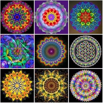 Алмазная картина с полным круглым сверлом ;Религиозная мандала ; DIY изображение горный хрусталь 5D Алмазная вышивка крестиком декор Full Round 20x20CM