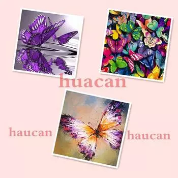 Алмазная картина с принтом бабочки, полная алмазная вышивка, стразы, вышивка крестом, сделай сам, художественное ремесло 25*25 CM